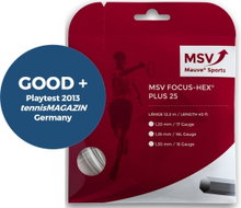 MSV Tennissaite Focus Hex Plus 25 (Haltbarkeit+Spin) weiss 12m Set